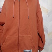 Кофта теплая на байке коттон р м-хххл оверсайз