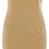 Платье футляр Oodji темно-бежевое р 38 евр