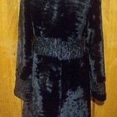 Мутоновая шуба с капюшоном