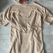 Бежевое махровое платье оверсайз