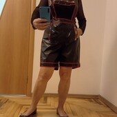 Кожаные шорты с карманами, карнавальный костюм, размер 18-20