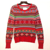 Logg h&m кофта светр жіночий червоний новорічна новий рік вʼязана тепла ангора ангорка...