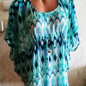 Блуза или пляжная туника, изумрудный орнамент H&M, размер М и L