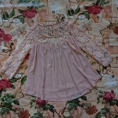 Красива жіноча блуза в кольорі пудра в хорошому стані, розмір 48/50