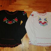 Вышиванка чёрная и белая цена за 2 штуки