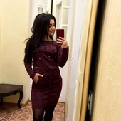 Платье с жемчугом - ангора-софт. Размер 46