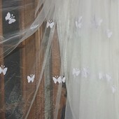 Шикарнейшая готовая под трубу тюль с бабочками