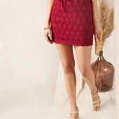 Esmara брендовая стильная новая кружевная юбка цвет марсала размер евро 40/42