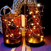 2 шт Декоративные стеклянные Led вазы гламур коричневые