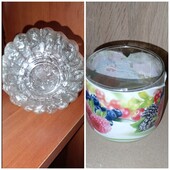 Лот 2 шт. стеклянные стильные подсвечникт, стаканчики, вазы