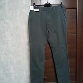 Новые брендовые коттоновые мужские брюки-чиносы р.34L.