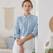 ♕ Стильна жіноча сорочка ​​від Tchibo (Німеччина) розмір наш 42-44(34 євро)нюанс