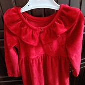 Нарядна велюрова сукня на маленьку принцесу,по бірці 6-9 місяців ( буде довше)