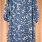 Розкішна жіноча шифонова сукня з квітковим принтом батальна