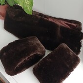 Меховой комплект - опушка на капюшон + манжеты, эко мутон.