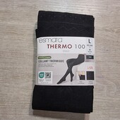 Есмара! Жіночі термо колготки 100 ден, чорні з візерунк! 40/42 євро 46/48 наш! Лот 11
