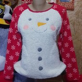 ❤️Брендовая белоснежная Тедди вся с люрексом тёплая кофта новая❤️Турция.Пог.92-132см.