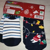 Набір 2шт Новорічні махрові дитячі шкарпетки Lupilu. розмір на вибір.