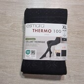 Есмара! Жіночі термоколготки, теплі жіночі колготки! 100 ден, чорні з візерунк 44/46 євро 50/52 наш