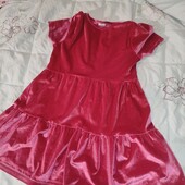 Рожева сукня f&f 10-11 p велюрова