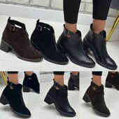 36-41 рр ботильйони натуральна замша/шкіра чорний, шоколад.