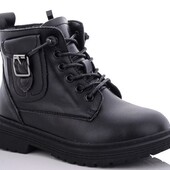 Дитячі демісезонні ботінки утепленні флісом ,шкіряні.