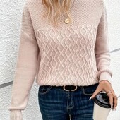 Стильный тонкий джемпер, свитер, пуловер, р. xl, наш 50-56, пудра