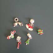 Намистини шарм з новорічною підвіскою