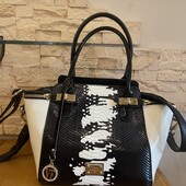 Шикарна сумка, поєднання натуральної шкіри та еко
