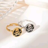 Каблучка, печатка череп, пірати, готика, геловін, медсталь