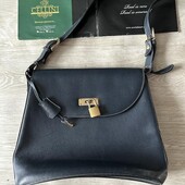 Кожаная синяя сумка тотем под Hermes