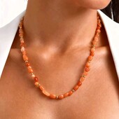 Намисто, кольє, натуральний камінь, позолота