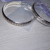 Сережки кільця масивні сріблясті