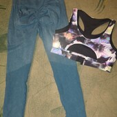 Спортивные топ-лив и спортивные лосины с корректирующей попкой. Размер L-XL
