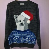 Мужской Новогодний Рождественский свитер в идеальном состоянии