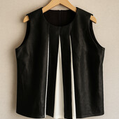 Шкіряна блузка з вставками