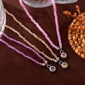 Намисто, кольє, кришталеве, підвісками циркон, медсталь. Є кольори