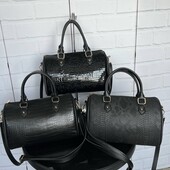 Сумка такса довгі і короткі ручки повсякденна чорна червона рептилія щмія лак еко шкіра