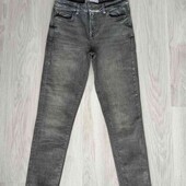ZARA брендовые стильные джинсы с напылением серебро разме евро 36/38