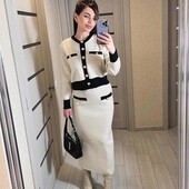 Распродажа! Шикарный теплый трикотажный юбочный костюм, Турция , р. наш 42-48