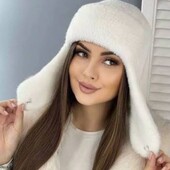 Шапка- ушанка альпака/белоснежная/
