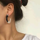 Сережки кільця чорні, білі, вінтаж