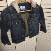 Джинсова куртка з трикотажним капюшоном 122 см