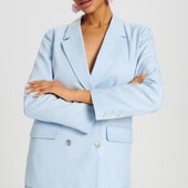 Блакитний блейзер з суміші льону р.м