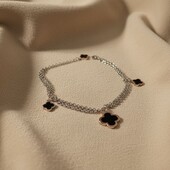 Срібний браслет Клевер 17.5