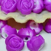 .Намистинки у формі трояндочки бузково-рожеві, діаметр 1см, 100шт