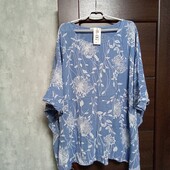 Новая брендовая коттоновая блуза оверсайз р.L(16-26).