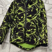 Куртка-софтшелл Crosswind для хлопчика 116-122 см чорна з салатовим