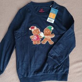 Кофта тонка синя,реглан Пряники світиться в темряві Lupilu 110/116