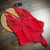 Арт.1224 жіночий мереживний червоний боді від hunkemoller.